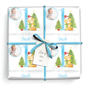 Personalised 1st Christmas Gift Wrapping Paper - Cute Giraffe - Add Name & 1 Photo