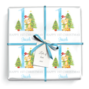 Personalised 1st Christmas Gift Wrapping Paper - Cute Giraffe - Add Name