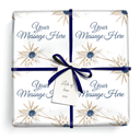 Personalised Birthday Gift Wrapping Paper - Blue Floral -  Add Text