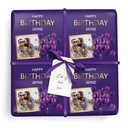 Personalised Birthday Gift Wrapping Paper - Purple Balloons -  Add Text & 1 Photo