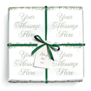 Personalised Birthday Gift Wrapping Paper - Green Leaves -  Add Text