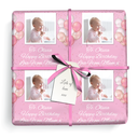 Personalised Birthday Gift Wrapping Paper - Pink Balloons - Upload Photo & Text