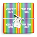 Personalised Birthday Gift Wrapping Paper - Red Rainbow Stripe - Add Text