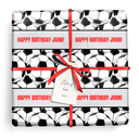 Personalised Birthday Gift Wrapping Paper - Black & White Football - Add Text