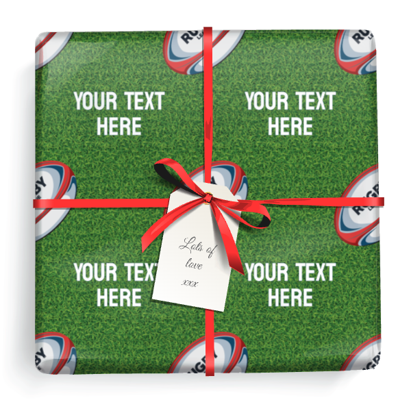 Personalised Birthday Gift Wrapping Paper - Rugby - Add Text