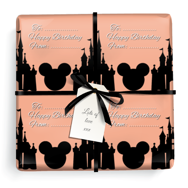 Personalised Birthday Gift Wrapping Paper - Princess Castle - Add Text