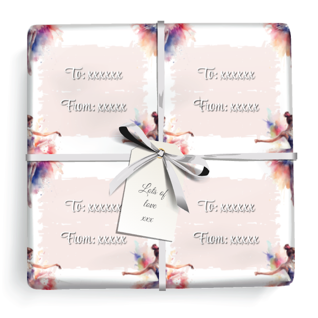 Personalised Birthday Gift Wrapping Paper - Ballerina - Add Text