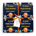 Personalised Birthday Gift Wrapping Paper - Space Alien - Add Text