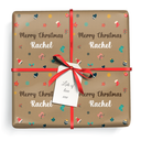 Personalised Christmas Gift Wrapping Paper - Xmas Design - Add Name