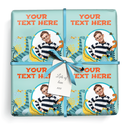 Personalised Birthday Gift Wrapping Paper - Dinosaur - Upload 1 Photo & Add Text