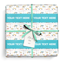 Personalised Birthday Gift Wrapping Paper - Diggers & Trucks -  Add Text