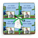 Personalised Birthday Gift Wrapping Paper - Gaming Mine - Upload 1 Photo & Add Text