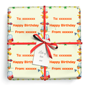 Personalised Birthday Gift Wrapping Paper -  Red & Yellow Diggers - Add Text