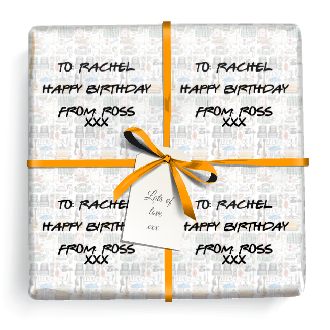 Personalised Birthday Gift Wrapping Paper - Friends Theme - Add Text