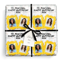 Personalised Birthday Gift Wrapping Paper - Friends Theme - Add Text & 2 Photos