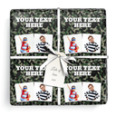 Personalised Birthday Gift Wrapping Paper - Army Camo - Add Text & 2 Photos