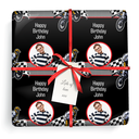 Personalised Birthday Gift Wrapping Paper - Motorbike - Add Text & 1 Photos