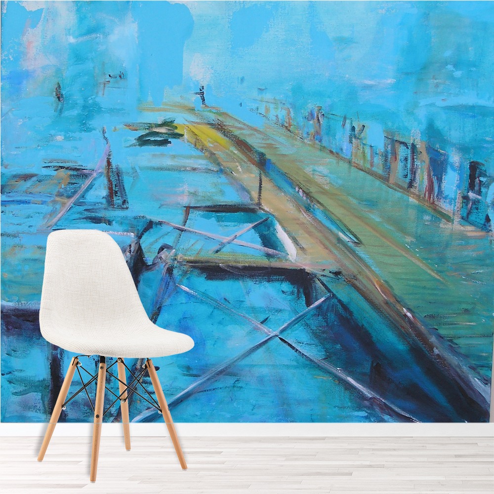 0411 'The Jetty' Wall Mural by Graham McBride TestTest