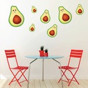 Happy Avocado Fruit Food Wall Sticker Pack