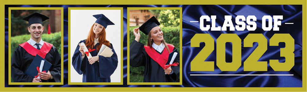 Personalised Graduation Banner - Class Of - 3 Photo Upload