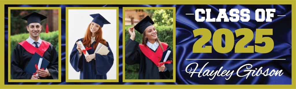 Personalised Graduation Banner - Class Of - Custom Name & 3 Photo Upload