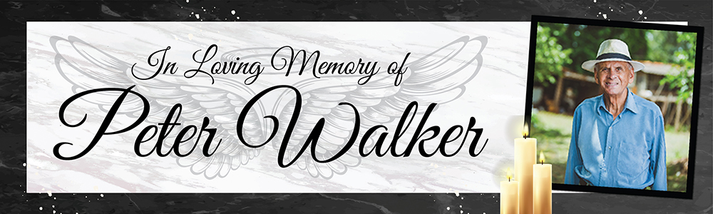 Personalised Memorial Banner - Angel Wings Funeral - Custom Name & 1 Photo Upload