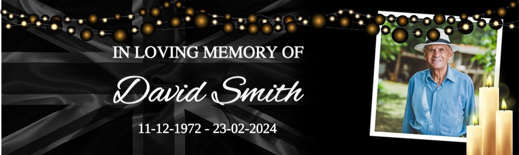 Personalised Memorial Banner - Funeral Candles - Custom Name & Date & 1 Photo Upload