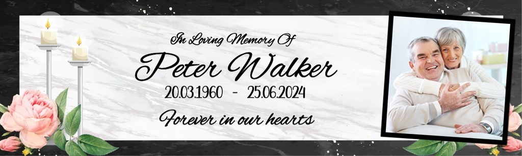 Personalised Memorial Banner - In Loving Memory - Custom Name & 1 Photo Upload