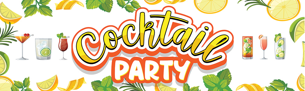 Cocktail Party Banner - Cocktails - Green Yellow Design