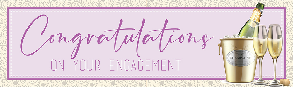 Engagement Party Banner - Champagne Congratulations