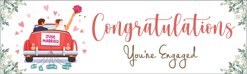 Engagement Party Banner - Congratulations You're Engaged