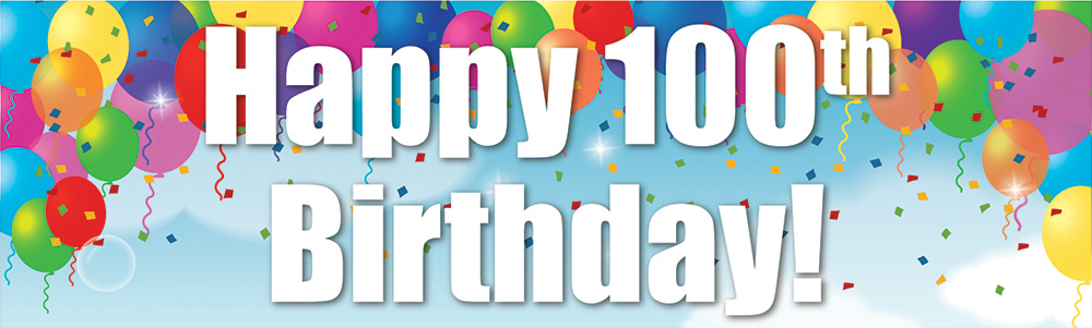 Happy 100th Birthday Banner - Party Balloons