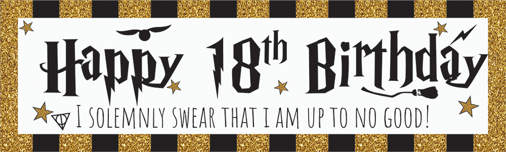 Happy 18th Birthday Banner - Wizard Witch Design