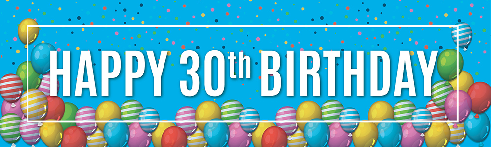 Happy 30th Birthday Banner - Balloons
