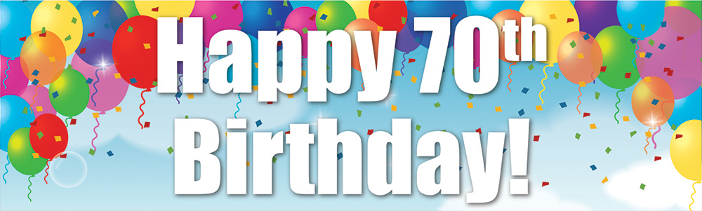 Happy 70th Birthday Banner - Party Balloons