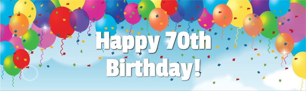 Happy 70th Birthday Banner - Party Balloons