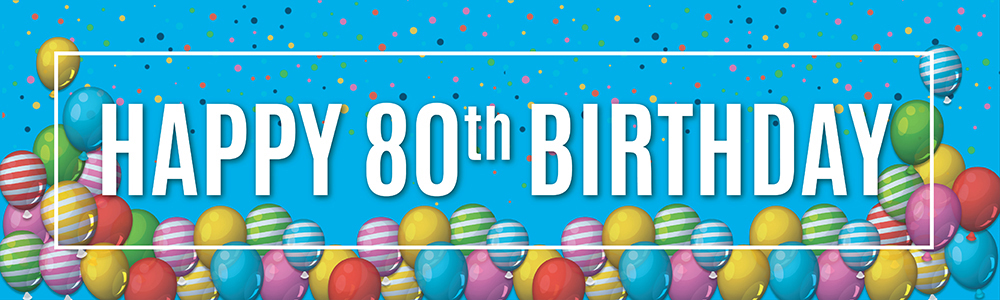 Happy 80th Birthday Banner - Balloons