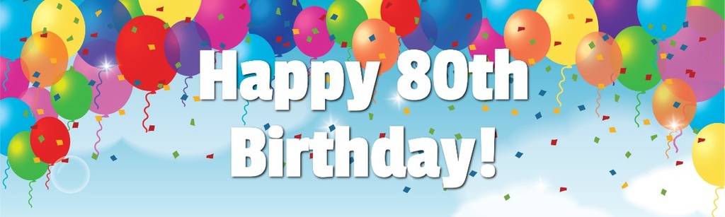 Happy 80th Birthday Banner - Party Balloons