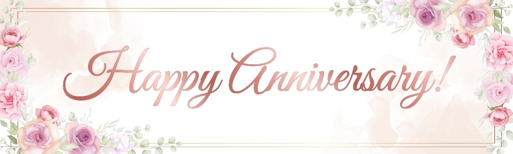 Happy Anniversary Banner - Pink Floral